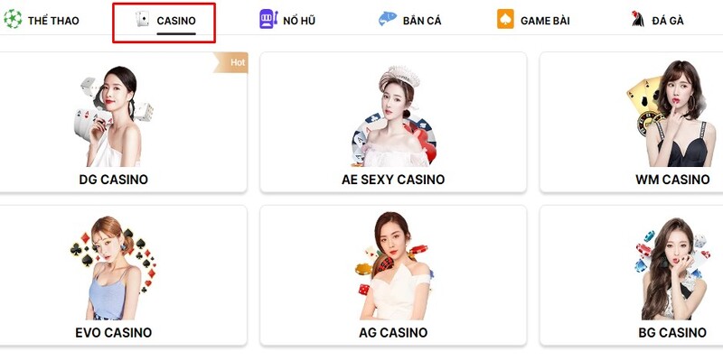 Sảnh chơi casino đa dạng và chân thực với dealer thật